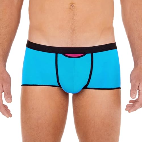 HOM Herren Boxer Court HO1 Plume UP Hipster-Höschen, Bleu Turquoise, L von HOM