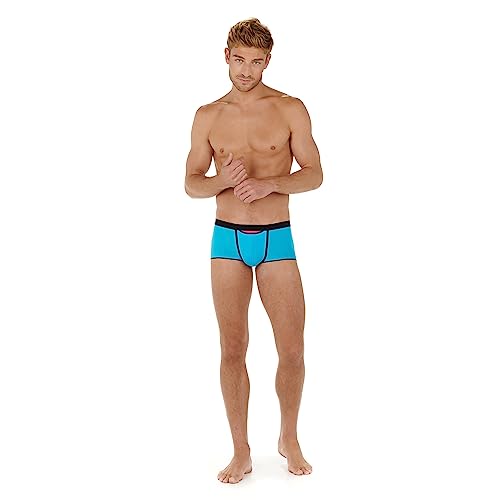 HOM Herren Boxer Court HO1 Plume UP Hipster-Höschen, Bleu Turquoise, L von HOM