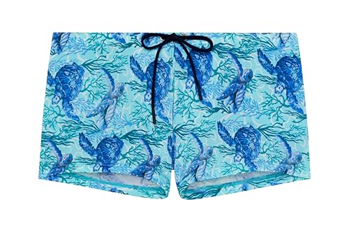 HOM Herren Boxer De Bain Tartane Schwimm-Slips, Blue Print, 48 von HOM