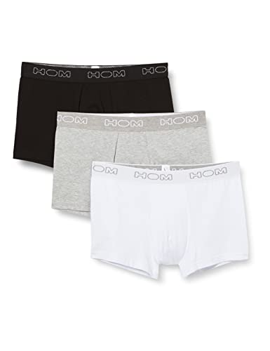 HOM Herren 3er Set Boxershorts Unterhose, Grey Mel/White/Black, S EU von HOM