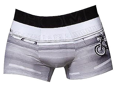 HOM Herren Boxershorts Biker Briefs, All over print, Gr. Medium (Herstellergröße: 5), grau von HOM