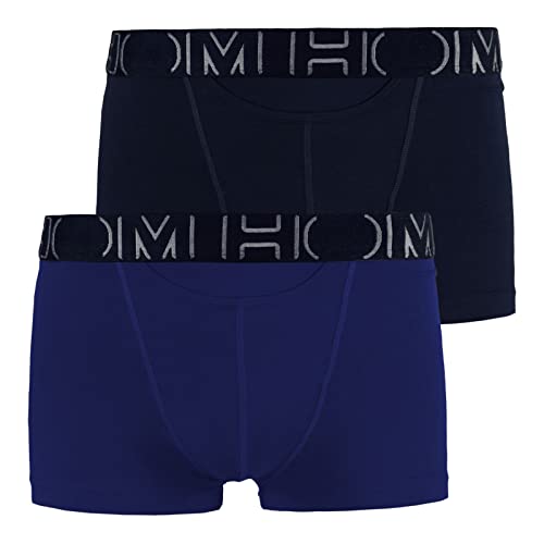 HOM Herren Boxershorts Shorts Boxer Briefs HO1 Boxerlines 400405 2er Pack, Farbe:Blau, Wäschegröße:2XL, Artikel:-D046 Navy/Bright Blue von HOM