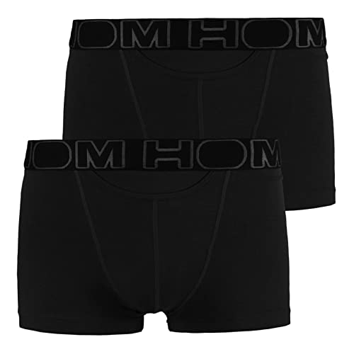 HOM Herren Boxershorts Shorts Boxer Briefs HO1 Boxerlines 400405 2er Pack, Farbe:Schwarz, Wäschegröße:XL, Artikel:-V001 schwarz/schwarz von HOM