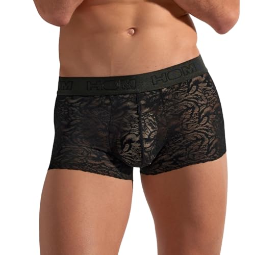 HOM Herren Boxershorts Shorts Unterhosen Boxer Trunk Free Cut Lace, Farbe:Schwarz, Größe:L, Artikel:-0004 Black von HOM