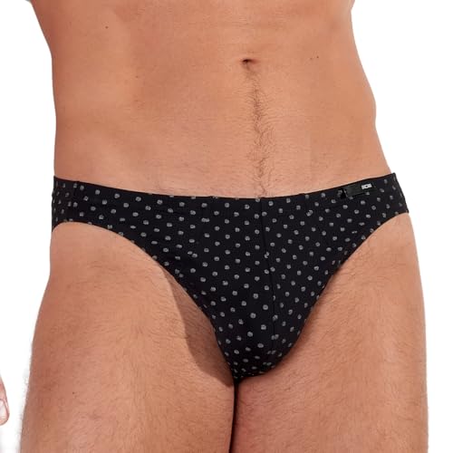 HOM Herren MAX Comfort Micro Briefs Unterwäsche, Black Print, S von HOM