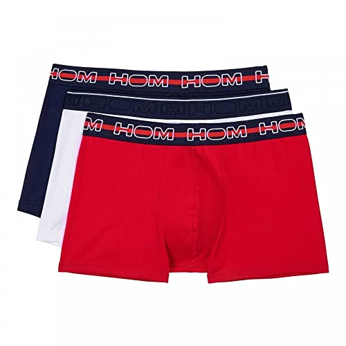 Hom Herren French #2 Boxer Briefs 3P Unterwäsche, Navy/Weiß/Rot, M von HOM