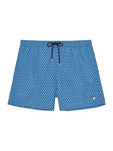 HOM Herren Lourmarin Beach Boxer Badehose, Blue Print, 48 von HOM