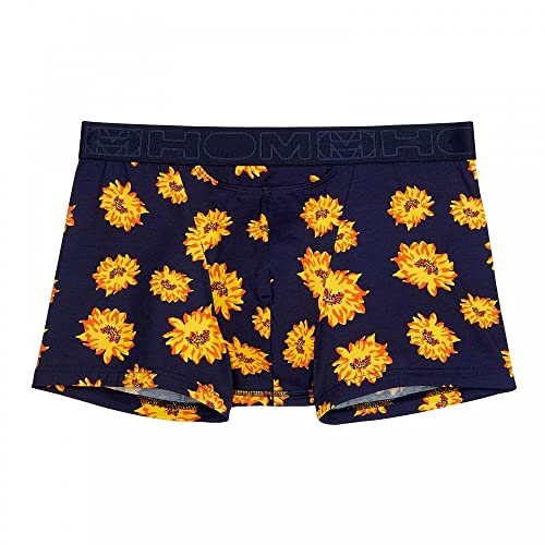 Hom Herren Luberon Boxer Briefs Ho1 Unterwäsche, Sonnenblumenmotiv, Hintergrund Marineblau, S von HOM