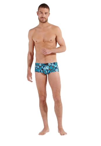 HOM Men's 402768P0BI Board Shorts, Verspielter Blumenprint, Blautöne, 48 von HOM