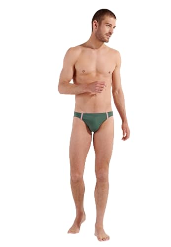 HOM Herren Micro Nautical Cup Badehose Swim Briefs, Khaki, gestreiftes Band, 50 HOM Herren Micro Nautical Cup Badehose Swim Briefs, Khaki, gestreiftes Band, 50 von HOM