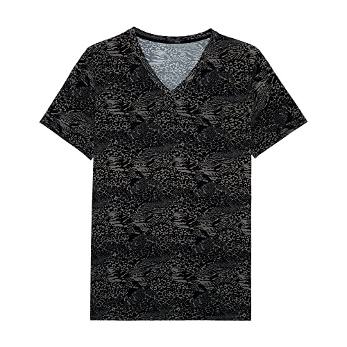 HOM Herren Nairobi V-Neck T-Shirt, Schwarz, L von Hom