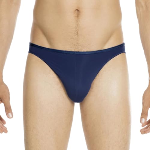 HOM Herren Micro Slip Plumes Sportunterwäsche, Marineblau, L von HOM