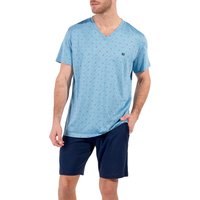 HOM Herren Pyjama blau Modal gemustert von HOM