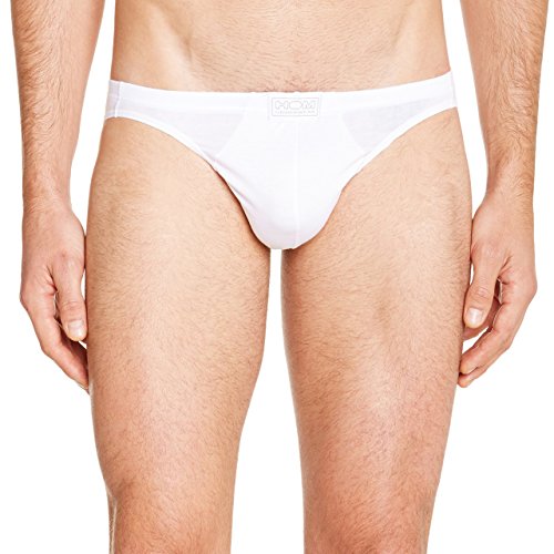 HOM Herren Slip 10094572 Pure Cotton Micro, Gr. 6 (L), Weiß (White - Light Combination M015) von HOM