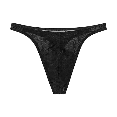 Hom Herren String Dark Thong Panties, Schwarz, XL von HOM