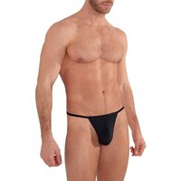 HOM Herren Stringtanga Schwarz Mikrofaser unifarben von HOM