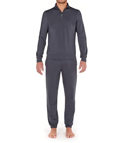 HOM Herren Tenue d'intérieur LAGUARDIA Pyjama-Set, anthrazit, L von HOM