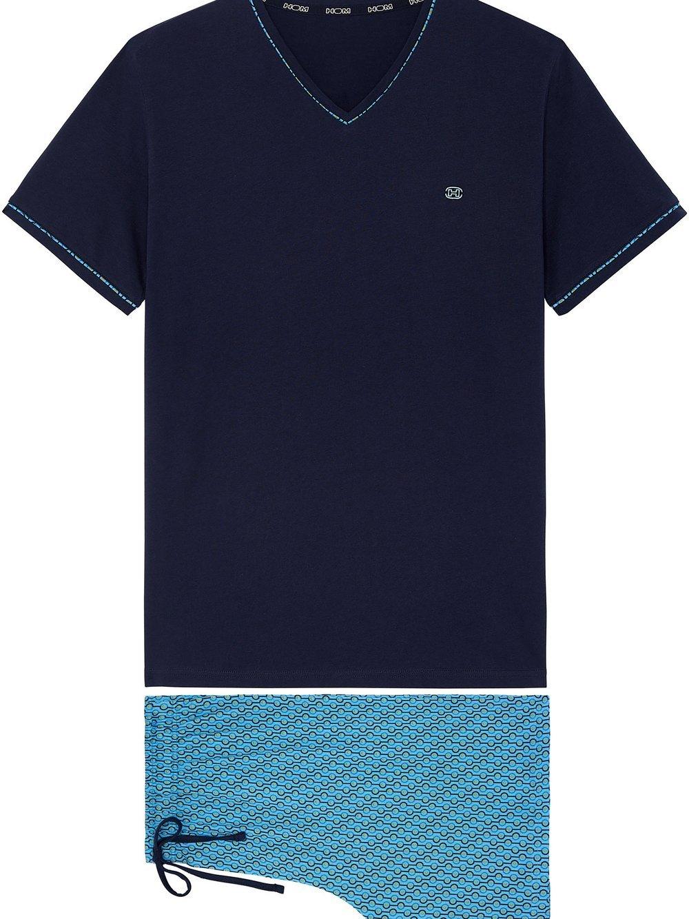 HOM Shorty Herren Jersey gemustert, blau von HOM