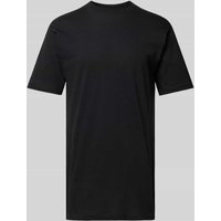 HOM T-Shirt im unifarbenen Design Modell 'Harro' in Black, Größe L von HOM