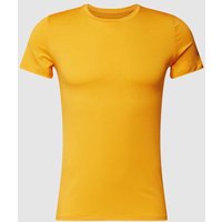 HOM T-Shirt in unifarbenem Design Modell 'Tencel' in Messing, Größe L von HOM