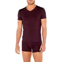 HOM Herren T-Shirt rot Mikrofaser unifarben von HOM