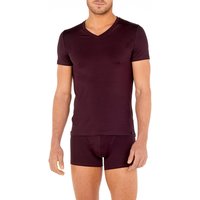 HOM Herren T-Shirt rot Mikrofaser unifarben von HOM