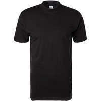 HOM Herren T-Shirt schwarz Baumwolle unifarben von HOM