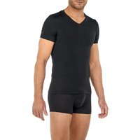 HOM Herren T-Shirt schwarz Mikrofaser unifarben von HOM