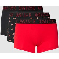 HOM Trunks mit elastischem Bund und Label-Print im 3er-Pack in Rot, Größe XL von HOM
