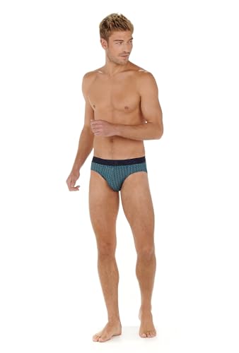 Hom Herren Ho1 Andy Slip Slips, Geometrischer Aufdruck in Marine/Grün, M von Hom