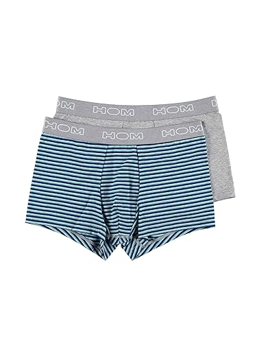 Hom Herren Palm Spring #2 Boxer Briefs 2p Boxershorts, Lot De 2: Gris Chiné Clair + Rayé Bleus/Gris Chiné, 2XL Hom Herren Palm Spring #2 Boxer Briefs 2p Boxershorts, Lot De 2: Gris Chiné Clair + Rayé Bleus/Gris Chiné, 2XL von HOM
