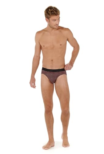 Hom Herren Ho1 Murray Slip, Schwarz/Rotton, geometrischer Druck, XL von HOM