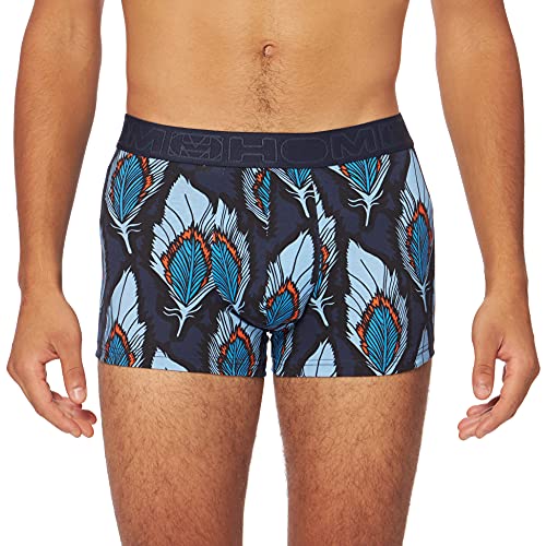 Hom Herren Sormiou Boxer Briefs Unterwäsche, Marineblau/Blauer Federaufdruck, XL von HOM