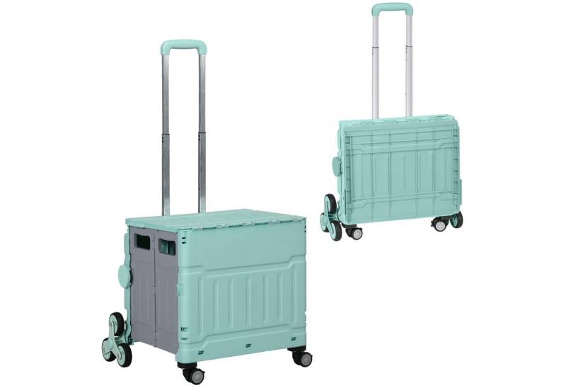 HOMCOM Einkaufstrolley Einkaufswagen mit Verstellbarem Teleskop-Griff, mit Deckel, 51 l, für Büro, Speicher, Schule, Grün HOMCOM Einkaufstrolley Einkaufswagen mit Verstellbarem Teleskop-Griff, mit Deckel, 51 l, für Büro, Speicher, Schule, Grün von HOMCOM