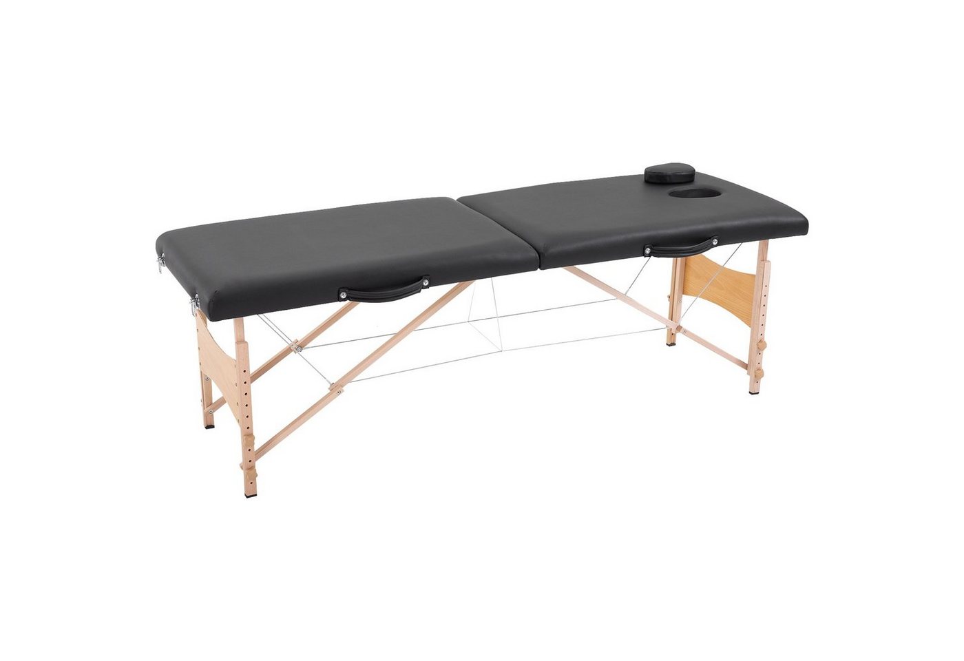 HOMCOM Massageliege Mobiler Massagetisch (Set, 1-St., Massagebett), Schwarz 186 x 60 x 58-81 cm von HOMCOM