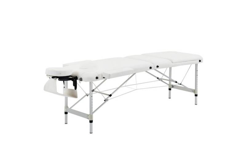 HOMCOM Massageliege klappbares Massagebett mit Kopfstütze, Kunststoff, Alu (Massageliege, 1-St., Massagetisch), Weiß, 215 x 60 x 61-84 cm von HOMCOM