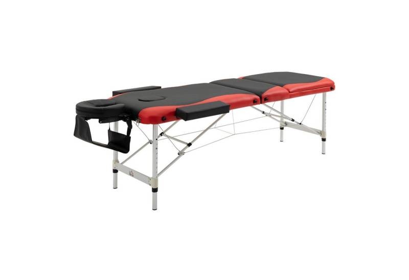 HOMCOM Massageliege klappbares Massagebett (Massageliegen, 1-St., Massagetisch), Schwarz+Rot 215 x 81 x 61-84 cm von HOMCOM