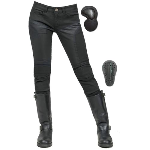 HOMDECR Damen Slim Fit Motorrad Jeans Mit Protektoren Knie Und Hüftprotektoren Stretch Slim Fit Denim Motorradhose Cargo Motorradjeans Schutzhose Biker Pants (3XL) von HOMDECR