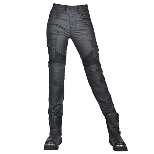 HOMDECR Damen Slim Fit Motorrad Jeans Mit Protektoren Knie Und Hüftprotektoren Stretch Slim Fit Denim Motorradhose Cargo Motorradjeans Schutzhose Biker Pants (L) von HOMDECR