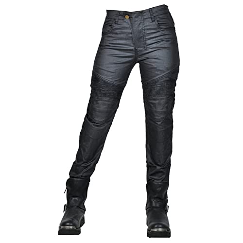 HOMDECR Damen Slim Fit Motorrad Jeans Mit Protektoren Knie Und Hüftprotektoren Stretch Slim Fit Denim Motorradhose Cargo Motorradjeans Schutzhose Biker Pants (XXS) von HOMDECR