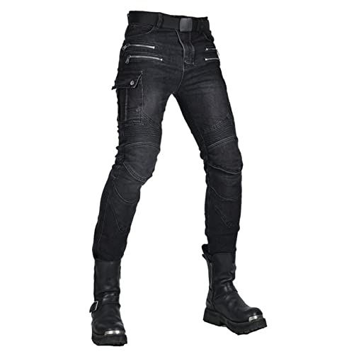 HOMDECR Herren Motorradhose Jeans Motorrad Hose Motorradrüstung Schutzauskleidung Motorcycle Biker Pants (Schwarz,S) von HOMDECR