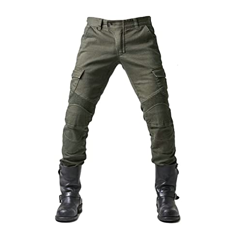 HOMDECR Motorradhose Herren Jeans Textil Motorrad Hose,Sportliche Motorrad Hose Hüfte Und Knie Abnehmbare Armoured Modern-Fit Mit 4X Protect Pads (Grün,M) von HOMDECR