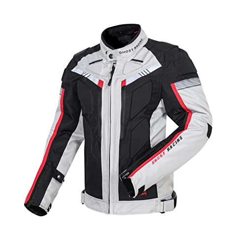 HOMDECR Motorradjacke Herren Motorradjacke Wasserdicht Winddicht Mit Protektoren Jacke Für Den Sommer Winter CE-Zertifizierung (Weiss,2XL) von HOMDECR