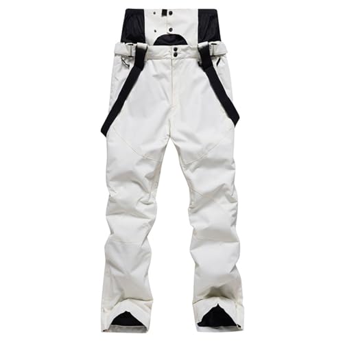 HOMDECR Skihose Für Damen Und Herren, Skihose – Skihose, Gefütterte Skihose Mit Taschen, Integrierter Schneefang – Ideal Zum Skifahren Im Winter (Cremefarben,L) von HOMDECR