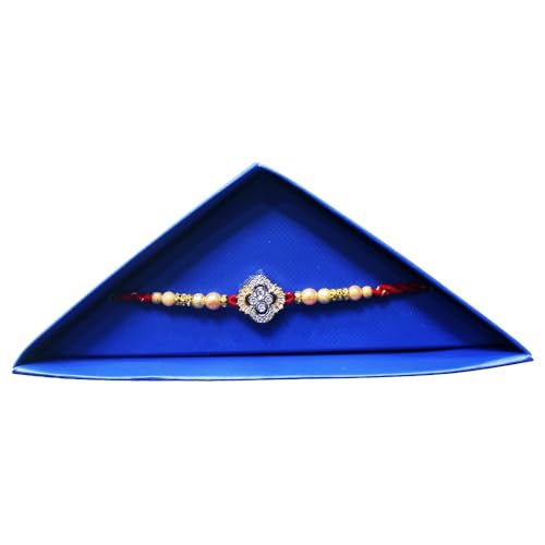 HOME GENIE Designer Rakhi for Brother – Elegant Red Thread with Beaded Floral Centerpiece in Premium Blue Gift Box – Raksha Bandhan Bracelet for Men HOME GENIE Designer Rakhi for Brother – Elegant Red Thread with Beaded Floral Centerpiece in Premium Blue Gift Box – Raksha Bandhan Bracelet for Men von HOME GENIE