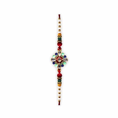 HOME GENIE Rakhi for Brother – Multicolor Kundan Floral Rakhi with Beads & Message Card – Elegant Raksha Bandhan Thread with Premium Packaging Pack of 2 HOME GENIE Rakhi for Brother – Multicolor Kundan Floral Rakhi with Beads & Message Card – Elegant Raksha Bandhan Thread with Premium Packaging Pack of 2 von HOME GENIE