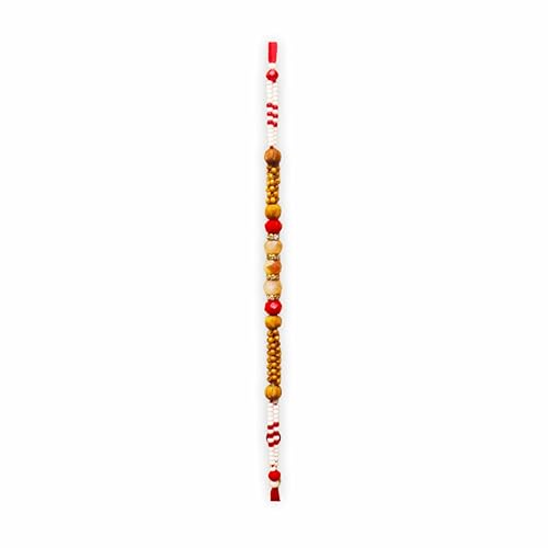 HOME GENIE Rudraksha Rakhi für den Bruder – Traditioneller Raksha-Bandhan-Perlenfaden mit weißen und roten Akzenten – Grußkarte im Kraft-Stil mit sentimentalem Zitat, 2er-Pack HOME GENIE Rudraksha Rakhi für den Bruder – Traditioneller Raksha-Bandhan-Perlenfaden mit weißen und roten Akzenten – Grußkarte im Kraft-Stil mit sentimentalem Zitat, 2er-Pack von HOME GENIE