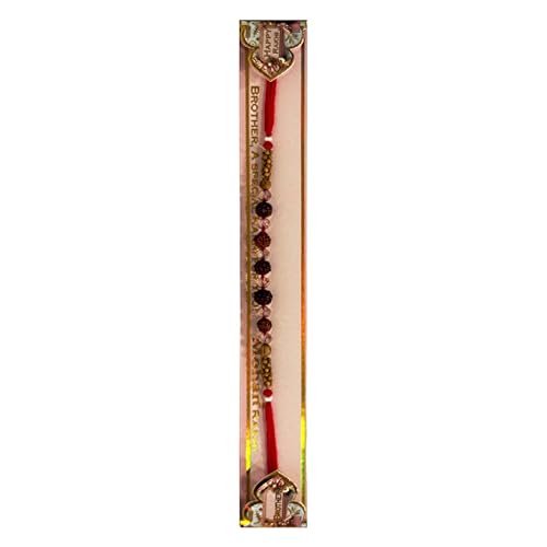 HOME GENIE Rudraksha Rakhi for Brother – Traditional Raksha Bandhan Thread with Crystal Beads & Red Thread – Spiritual Bracelet on Blessings Card Pack of 2 HOME GENIE Rudraksha Rakhi for Brother – Traditional Raksha Bandhan Thread with Crystal Beads & Red Thread – Spiritual Bracelet on Blessings Card Pack of 2 von HOME GENIE