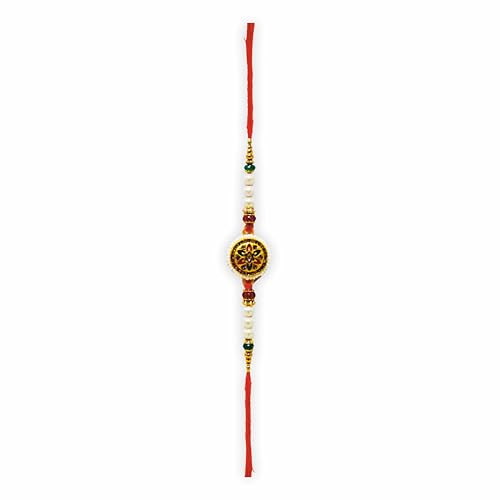 HOME GENIE Traditional Rakhi for Brother – Pearl Beaded Raksha Bandhan Thread with Red & Green Centerpiece – Festive Rakhi Bracelet in Premium Gift Packaging Pack of 2 HOME GENIE Traditional Rakhi for Brother – Pearl Beaded Raksha Bandhan Thread with Red & Green Centerpiece – Festive Rakhi Bracelet in Premium Gift Packaging Pack of 2 von HOME GENIE