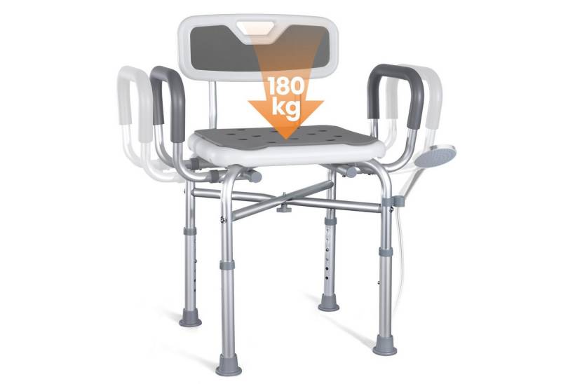 HOMECALL Duschstuhl duschhocker höhenverstellbar badhocker für die dusche Aluminium, bis 180KG Duschhilfe Senioren & Schwangere HOMECALL Duschstuhl duschhocker höhenverstellbar badhocker für die dusche Aluminium, bis 180KG Duschhilfe Senioren & Schwangere von HOMECALL